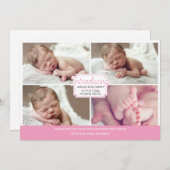 Aankondiging van een meisje voor baby's/bedankt ka (Voorkant / Achterkant)