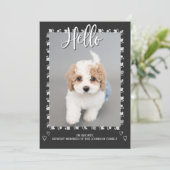 Aankondiging van een moderne Puppy Dog-fotokaart (Staand voorkant)