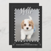 Aankondiging van een moderne Puppy Dog-fotokaart (Voorkant / Achterkant)