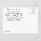 Aankondiging van een nieuw gezinslid (Achterkant)