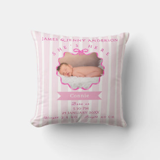 Aankondiging van een pasgeboren babymeisje kussen