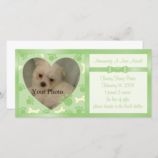 Aankondiging van een puppy (Voorkant / Achterkant)