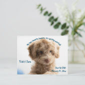 Aankondiging van een schattige hond en zijn mensje briefkaart (Staand voorkant)