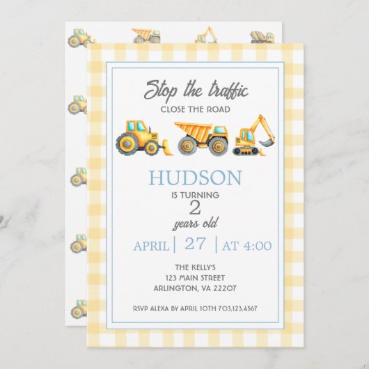 Aankondiging van een uitnodiging voor de bouw (Voorkant / Achterkant)