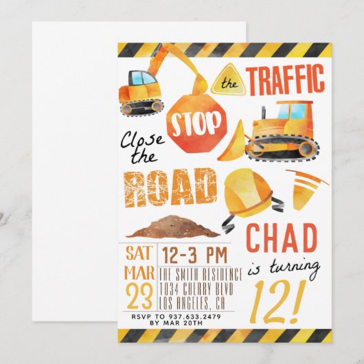 Aankondiging van een uitnodiging voor de bouw (Voorkant / Achterkant)