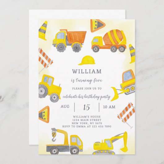 Aankondiging van een uitnodiging voor de bouw (Voorkant / Achterkant)