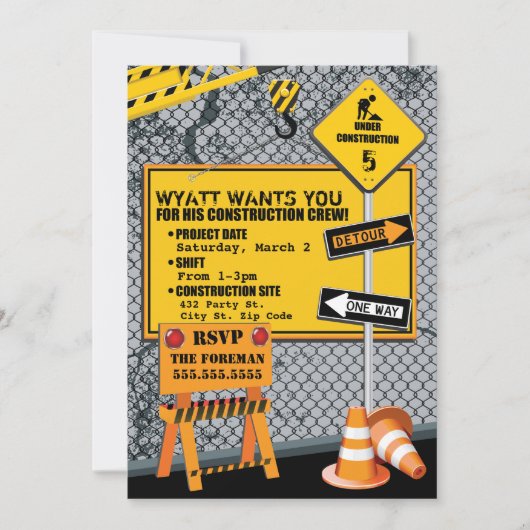 Aankondiging van een uitnodiging voor de bouw (Voorkant)