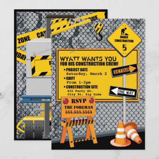 Aankondiging van een uitnodiging voor de bouw (Voorkant / Achterkant)