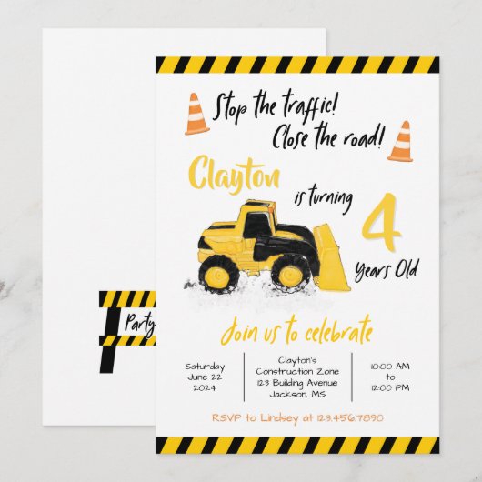 Aankondiging van een uitnodiging voor de bouw (Voorkant / Achterkant)