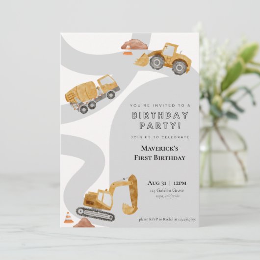 Aankondiging van een uitnodiging voor de bouw (Staand voorkant)