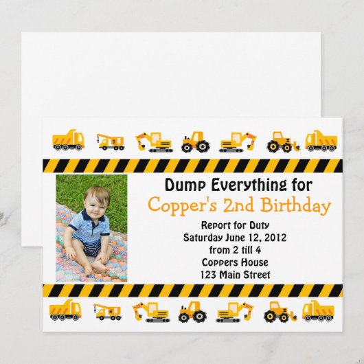 Aankondiging van een uitnodiging voor de bouw (Voorkant / Achterkant)