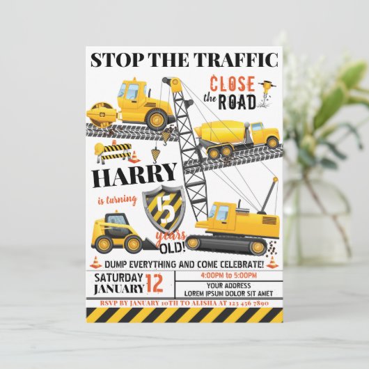 Aankondiging van een uitnodiging voor de bouw (Staand voorkant)