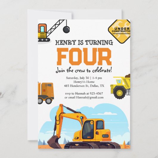 Aankondiging van een uitnodiging voor de bouw (Voorkant)