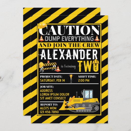 Aankondiging van een uitnodiging voor de bouw (Voorkant / Achterkant)