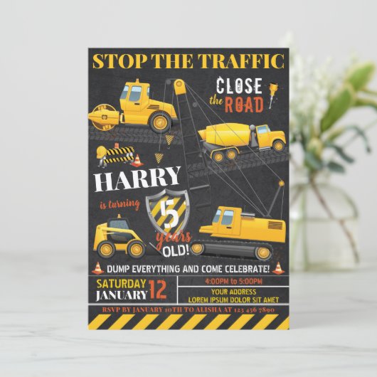 Aankondiging van een uitnodiging voor de bouw (Staand voorkant)