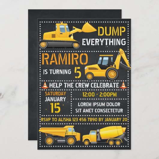 Aankondiging van een uitnodiging voor de bouw (Voorkant / Achterkant)