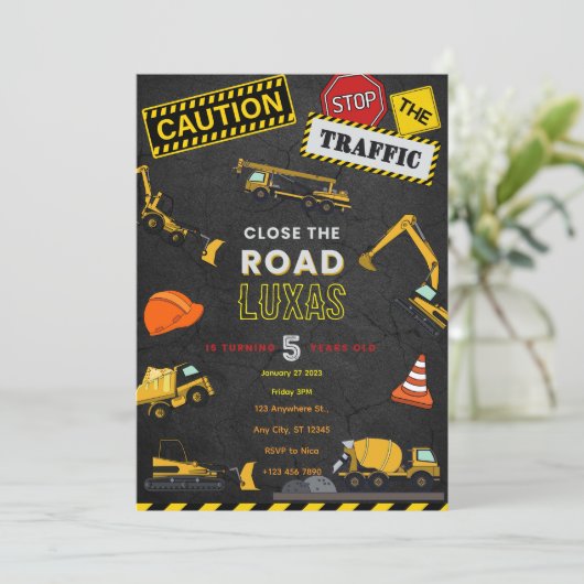 Aankondiging van een uitnodiging voor de bouw (Staand voorkant)