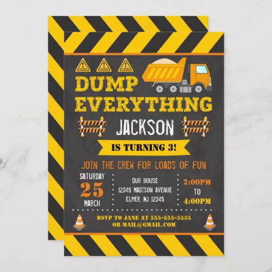 Aankondiging van een uitnodiging voor de bouw | Du (Voorkant / Achterkant)