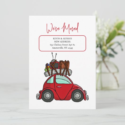 aankondiging van een verhuizing van een auto (Staand voorkant)