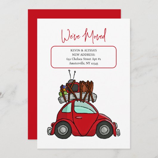 aankondiging van een verhuizing van een auto (Voorkant / Achterkant)