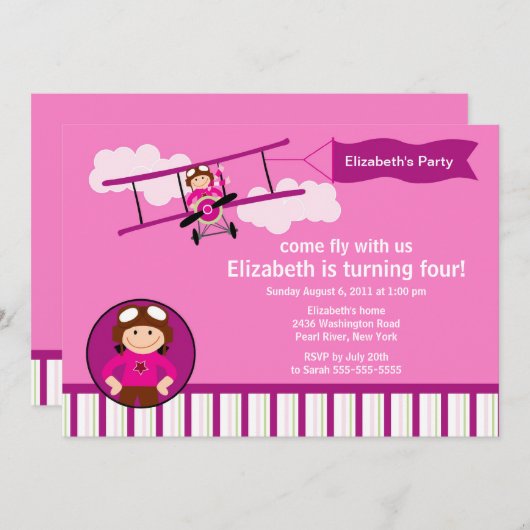 Aankondiging van een vliegveld met een kleine pilo (Voorkant / Achterkant)