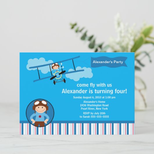 Aankondiging van een vliegveld met een kleine pilo (Staand voorkant)