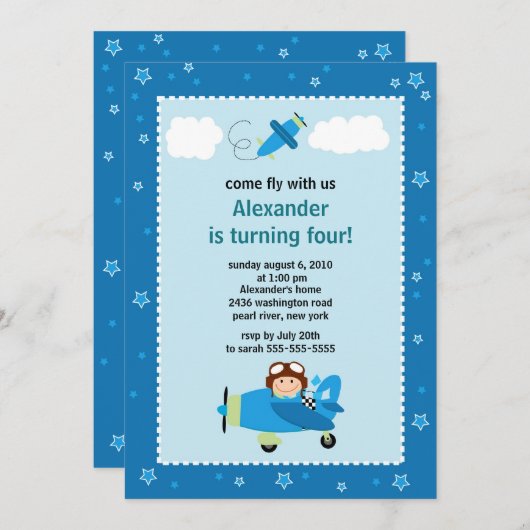 Aankondiging van een vliegveld met een kleine pilo (Voorkant / Achterkant)