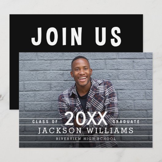 Aankondiging van eindexamen met cool raster (Voorkant / Achterkant)