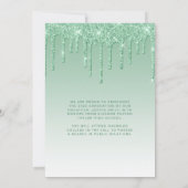 Aankondiging van eindexamen met groene glitter fot (Achterkant)