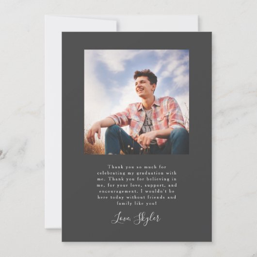 Aankondiging van eindexamen met houtskoolkleurige  (Achterkant)