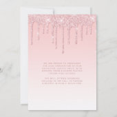 Aankondiging van eindexamen met roze glitterfoto 2 (Achterkant)