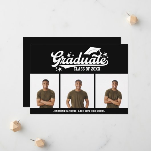 Aankondiging van eindexamen middelbare school 3 fo (Voorkant / Achterkant in situ)