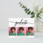 Aankondiging van eindexamen middelbare school 3 fo briefkaart (Staand voorkant)