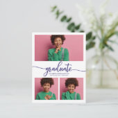 Aankondiging van eindexamen middelbare school 3 fo briefkaart (Staand voorkant)