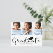 Aankondiging van eindexamen middelbare school 3 fo briefkaart (Staand voorkant)