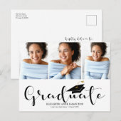 Aankondiging van eindexamen middelbare school 3 fo briefkaart (Voorkant / Achterkant)