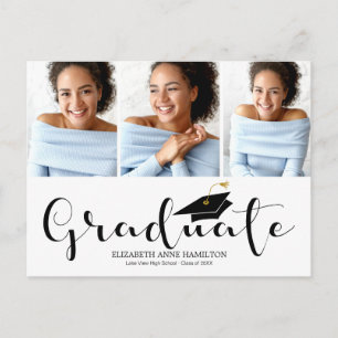 Aankondiging van eindexamen middelbare school 3 fo briefkaart