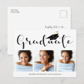 Aankondiging van eindexamen middelbare school 3 fo briefkaart (Voorkant / Achterkant)