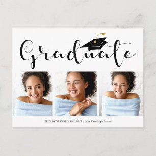 Aankondiging van eindexamen middelbare school 3 fo briefkaart