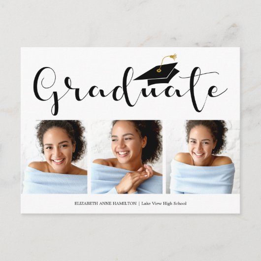 Aankondiging van eindexamen middelbare school 3 fo briefkaart (Voorkant)
