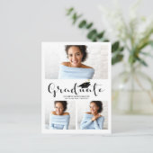 Aankondiging van eindexamen middelbare school 3 fo briefkaart (Staand voorkant)