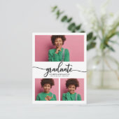 Aankondiging van eindexamen middelbare school 3 fo briefkaart (Staand voorkant)