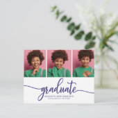 Aankondiging van eindexamen middelbare school 3 fo briefkaart (Staand voorkant)