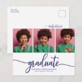 Aankondiging van eindexamen middelbare school 3 fo briefkaart (Voorkant / Achterkant)