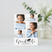 Aankondiging van eindexamen middelbare school 4 fo briefkaart (Staand voorkant)