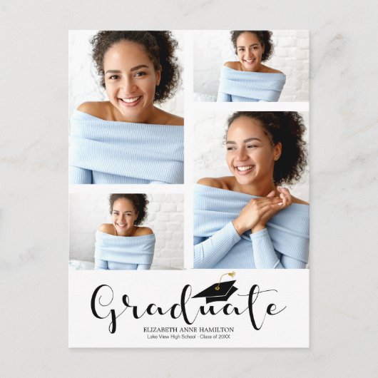 Aankondiging van eindexamen middelbare school 4 fo briefkaart (Voorkant)