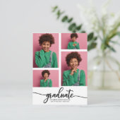 Aankondiging van eindexamen middelbare school 4 fo briefkaart (Staand voorkant)