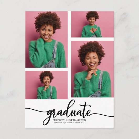 Aankondiging van eindexamen middelbare school 4 fo briefkaart (Voorkant)