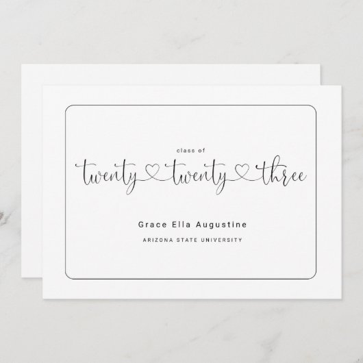 Aankondiging van eindexamen van een lieve vrouw  (Voorkant / Achterkant)