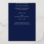 Aankondiging van Elegant Gold Foil Tassel Afstuder (Achterkant)